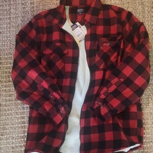 Smith's Red and Black Plaid Shirt Jacket
